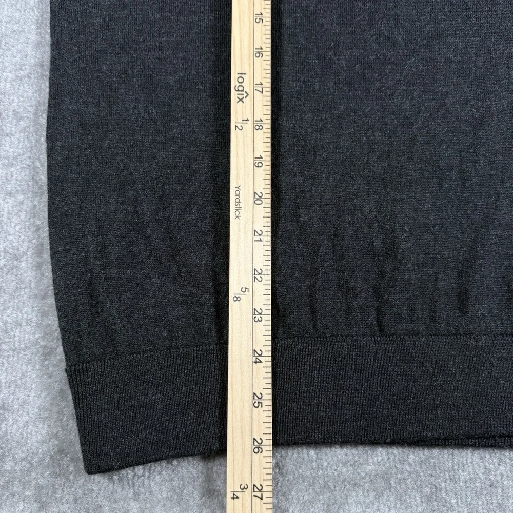 Vineyard‎ Vines Sweater Men's Medium Black Performance Merino Wool 1/4 Zip Logo